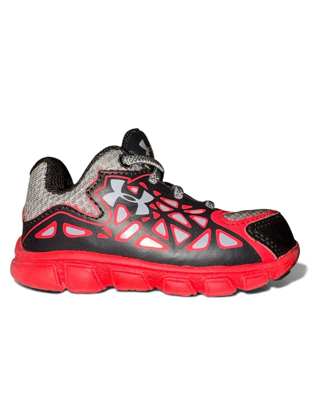 Under Armor toddler gray red geometric pattern athletic sneakers shoes